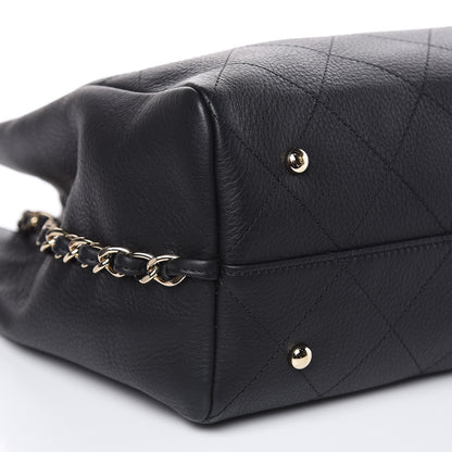 Chanel Bullskin Stitched Medium Shopping Bag Black 8 of 12