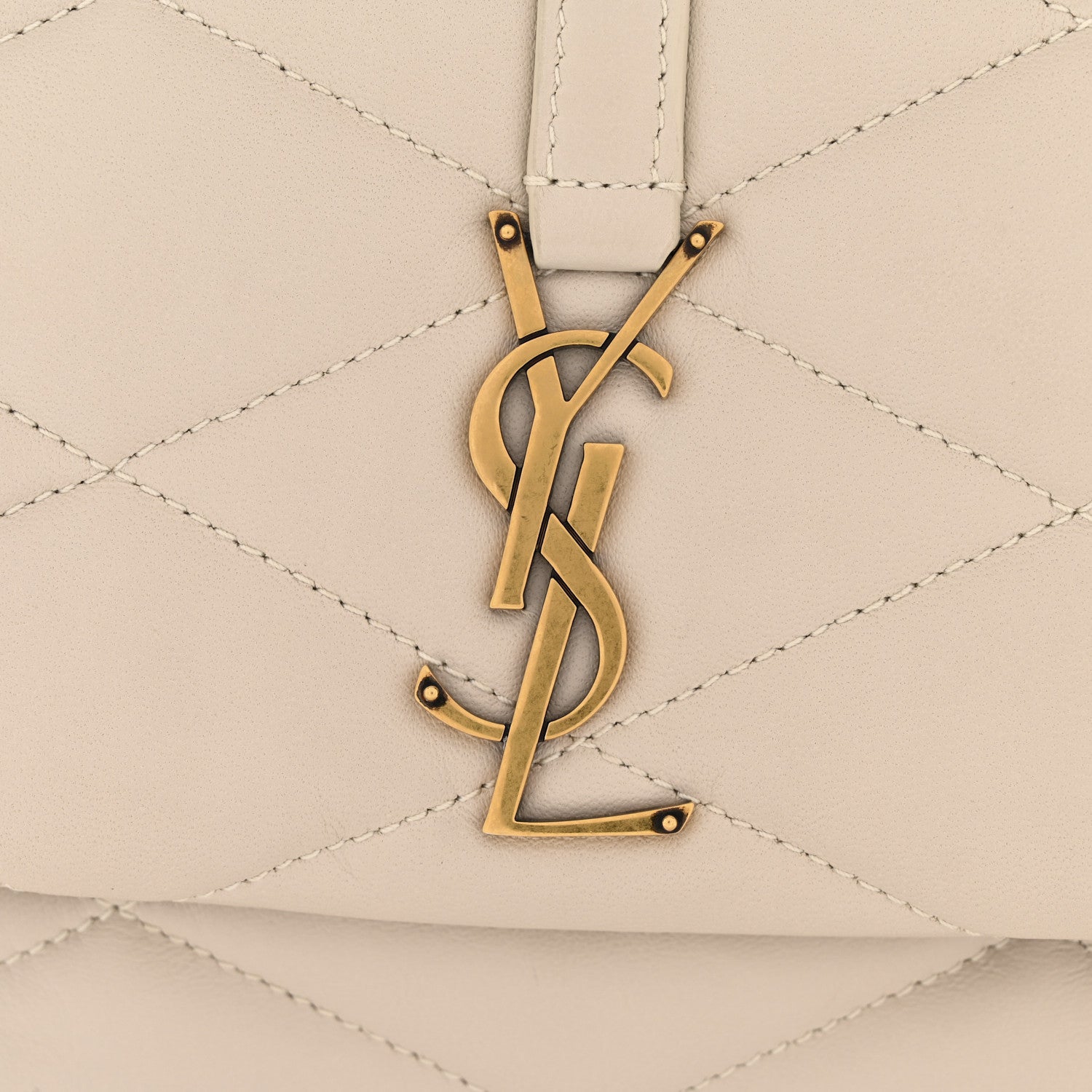 Saint Laurent Lambskin Quilted Le 57 Diamond Shoulder Bag Crema Soft 12 of 12