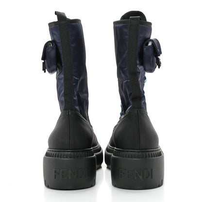 Fendi Nylon Baguette Domino 50mm Biker Boots 41 Eddie Black 5 of 10