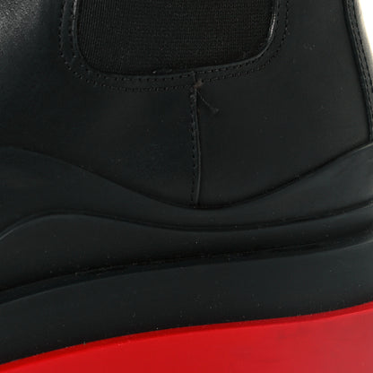 Bottega Veneta Calfskin The Tire Chelsea Boots 40 Black Bright Red 9 of 10