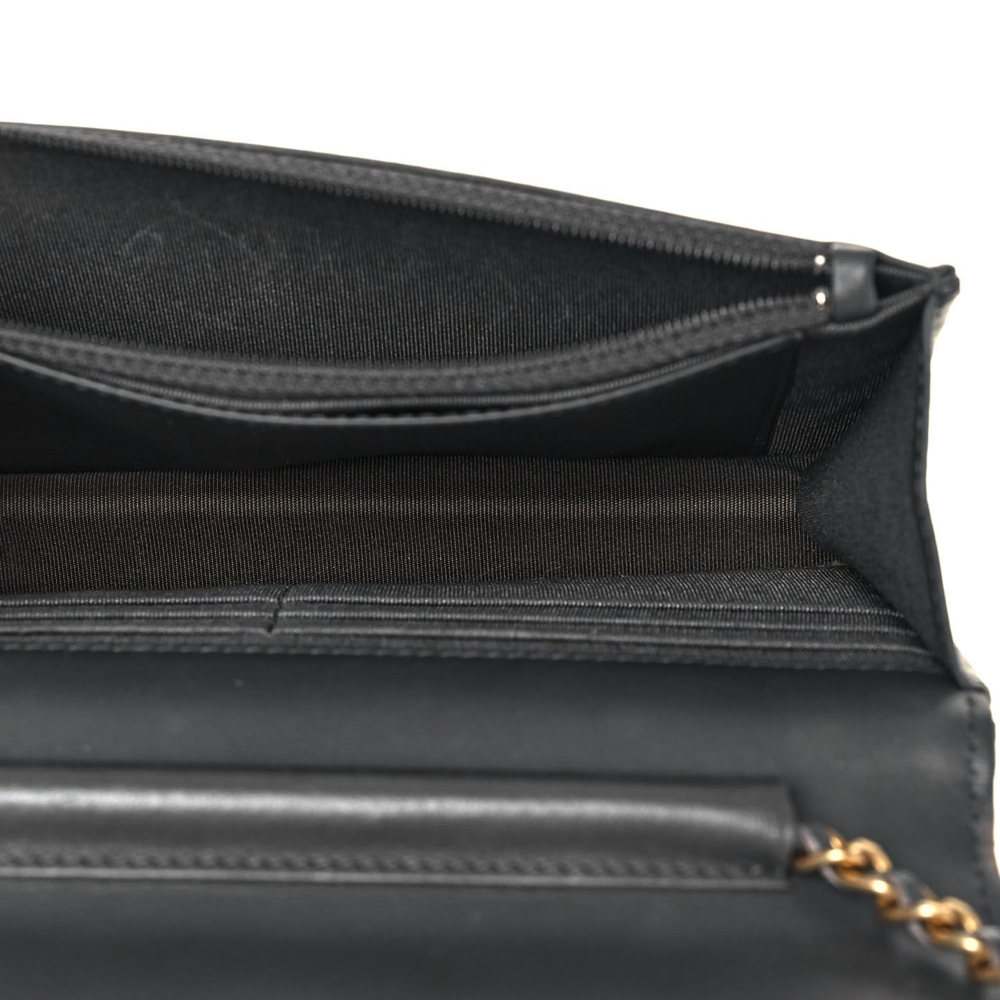 Metallic Calfskin Quilted Reissue Wallet On Chain WOC Charcoal