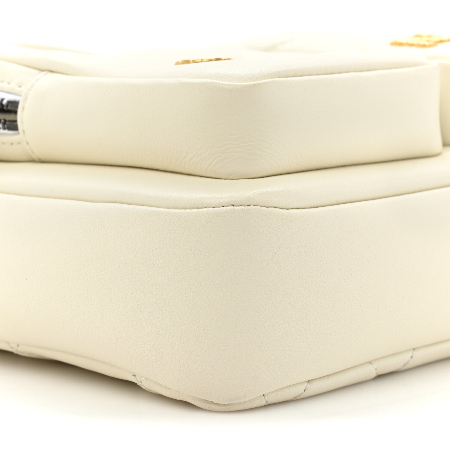 Chanel Calfskin Quilted Small Camera Case White 9 of 12