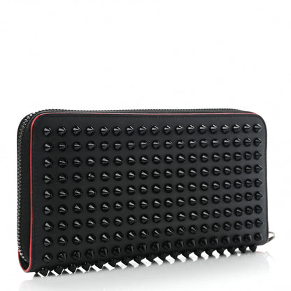 Christian Louboutin Calfskin Panettone Spiked Zip Around Wallet Black 3 of 7