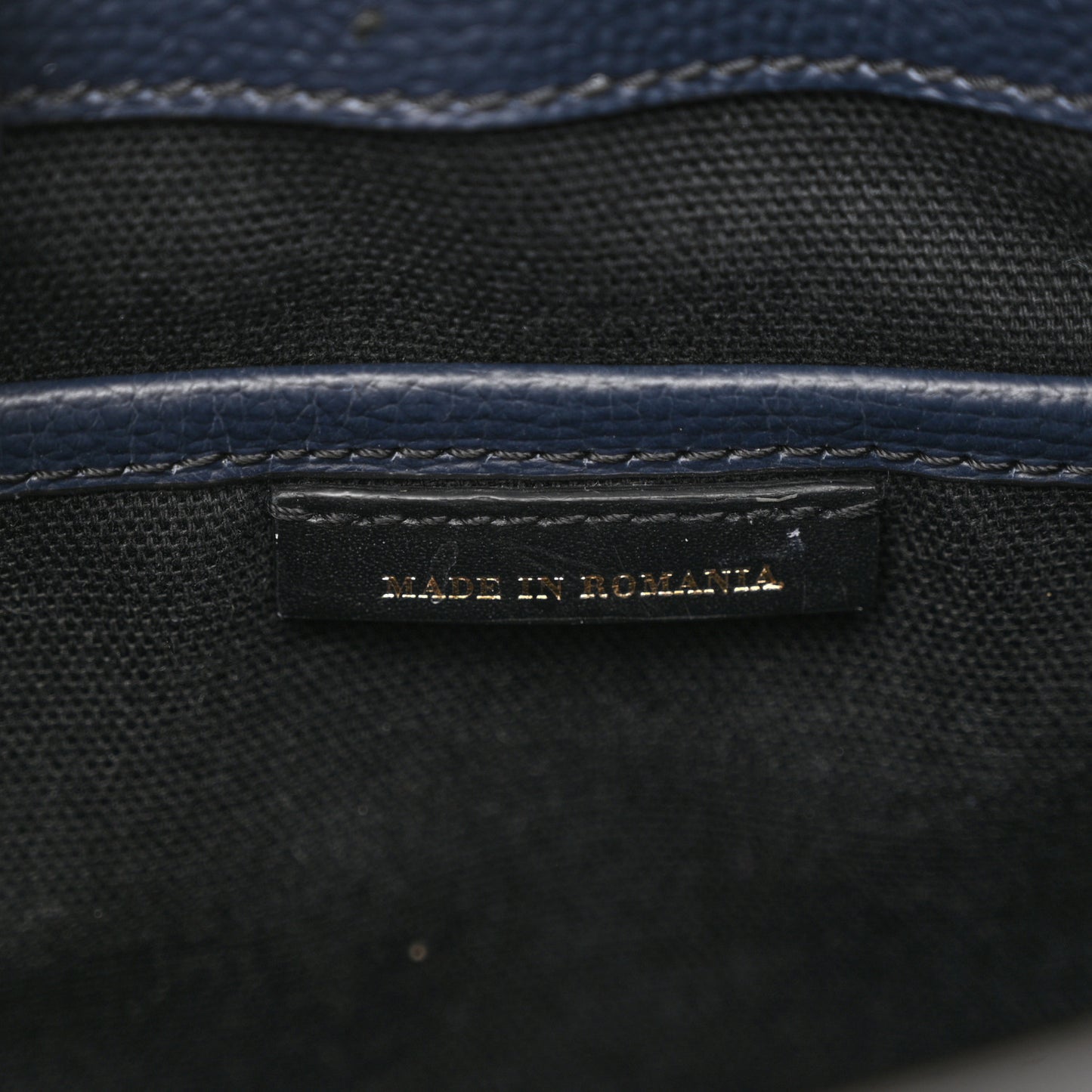 Derby Calfskin House Check Small Banner Tote Ink Blue