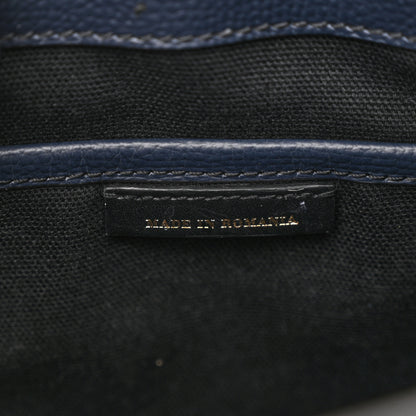 Burberry Derby Calfskin House Check Small Banner Tote Ink Blue 7 of 13
