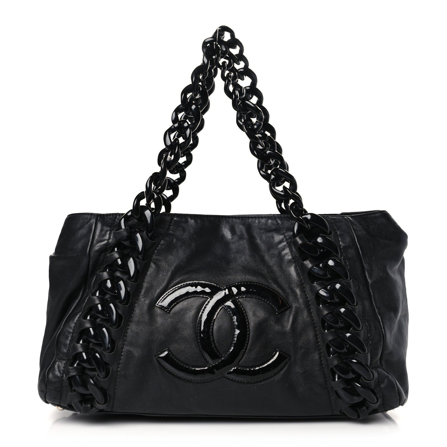Chanel Calfskin Modern Chain Rhodoid East West Tote Black 1 of 9
