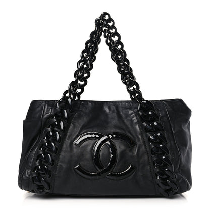 Chanel Calfskin Modern Chain Rhodoid East West Tote Black 1 of 9