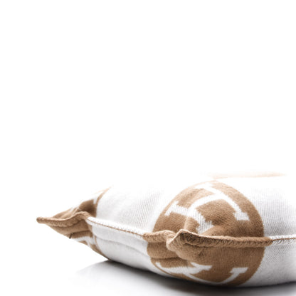 Hermes Wool Cashmere Avalon Pillow PM Ecru Camel 6 of 6