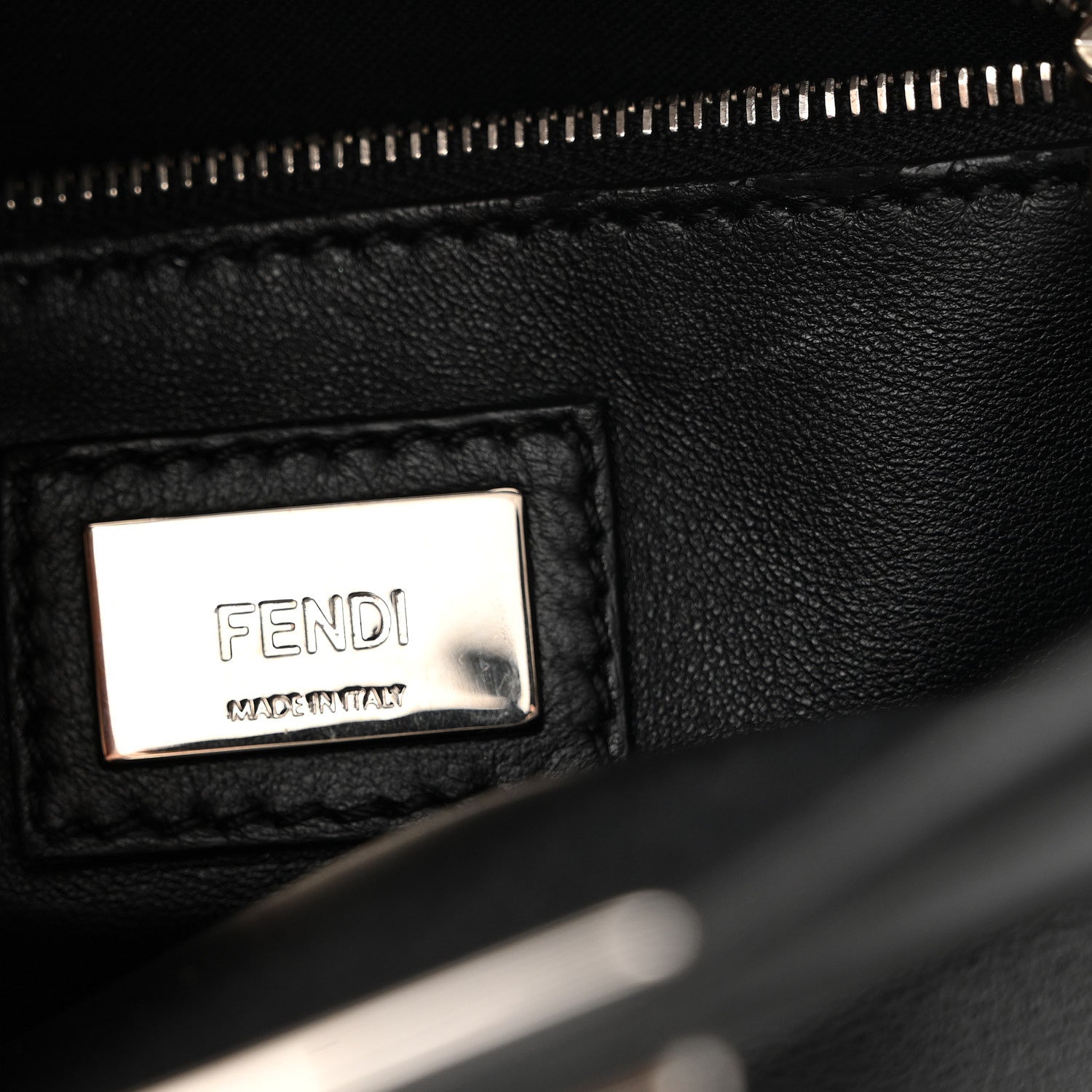 Fendi Nappa Lace Up Mini Peekaboo Iconic Satchel Black 7 of 14