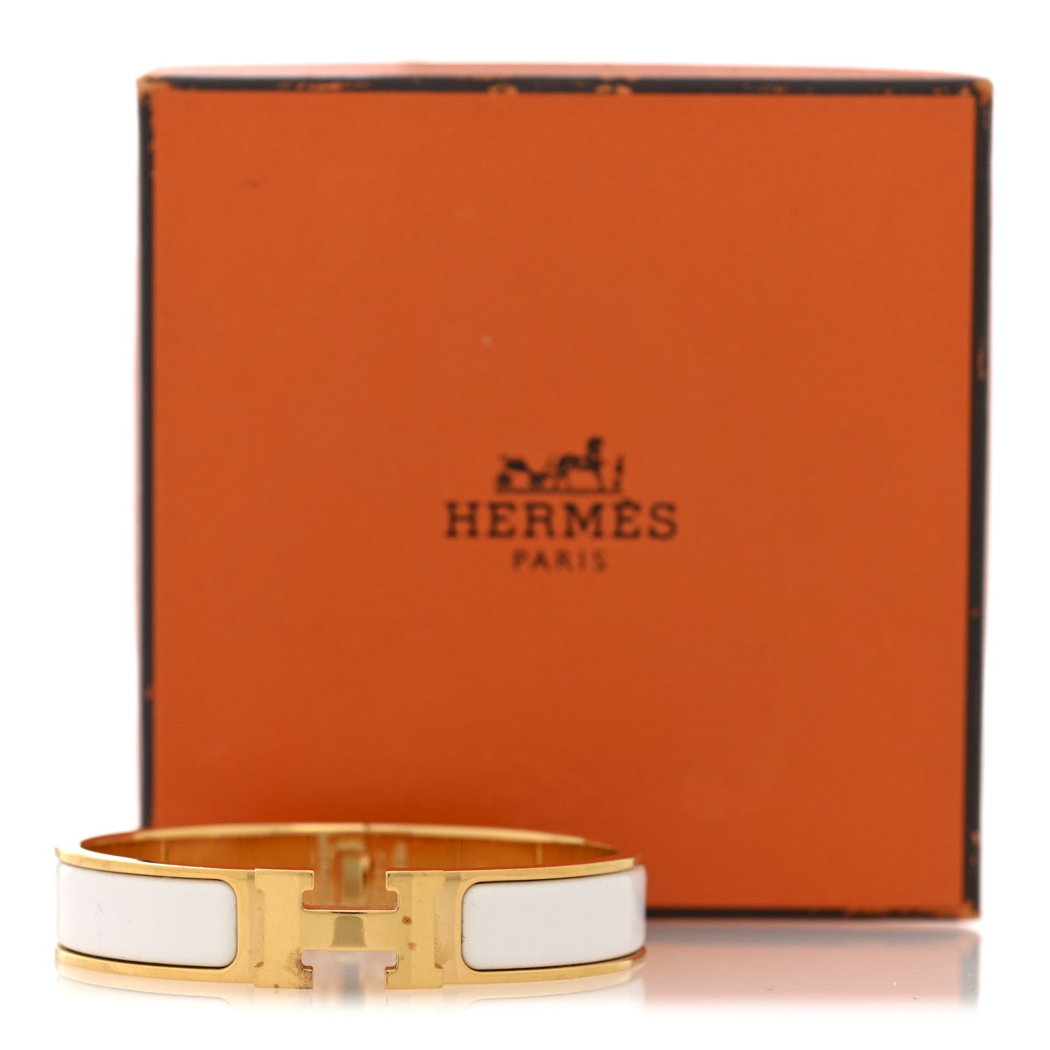 Hermes Enamel Narrow Clic Clac H Bracelet PM White 5 of 5