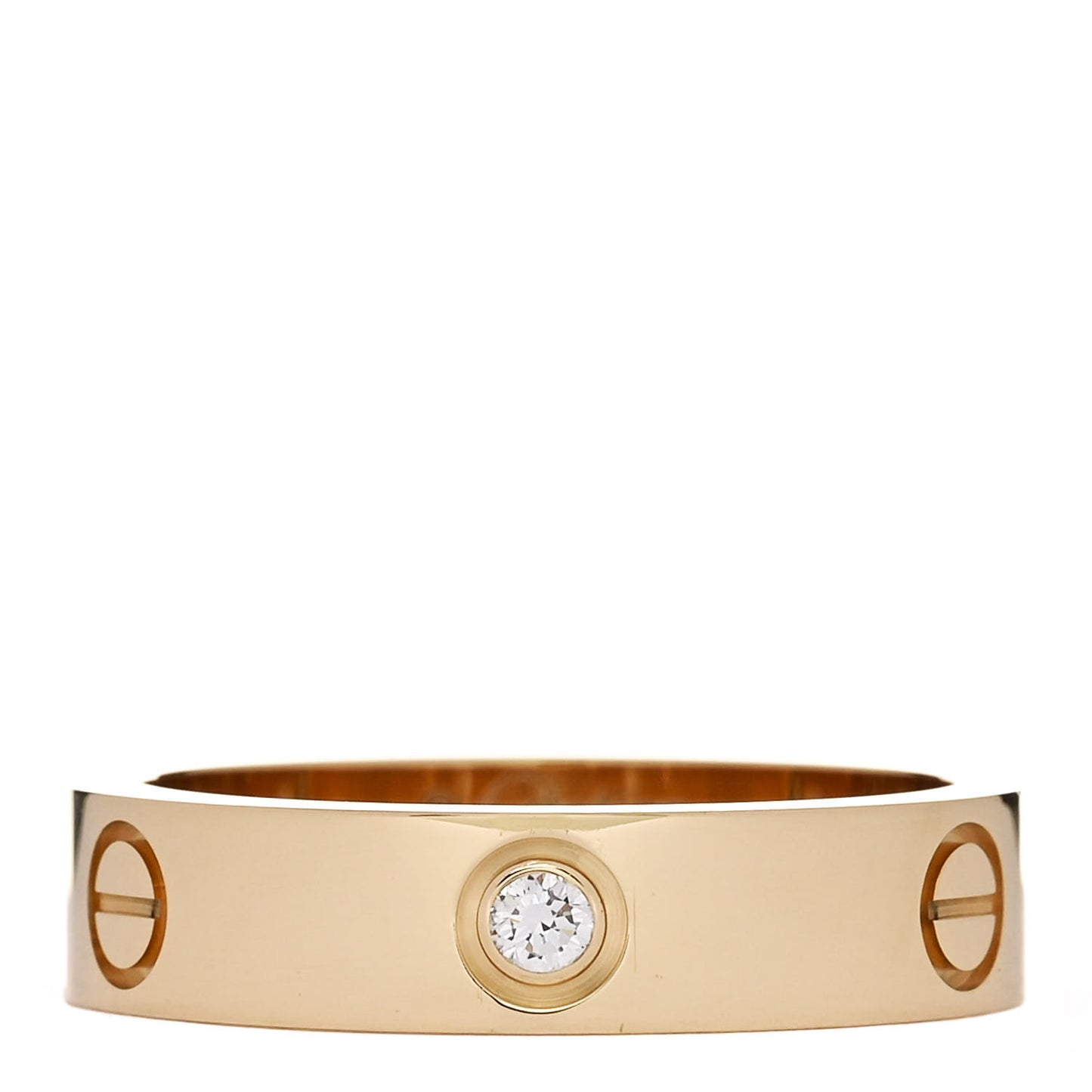 18K Yellow Gold 3 Diamond 5.5mm LOVE Ring 64 10.75