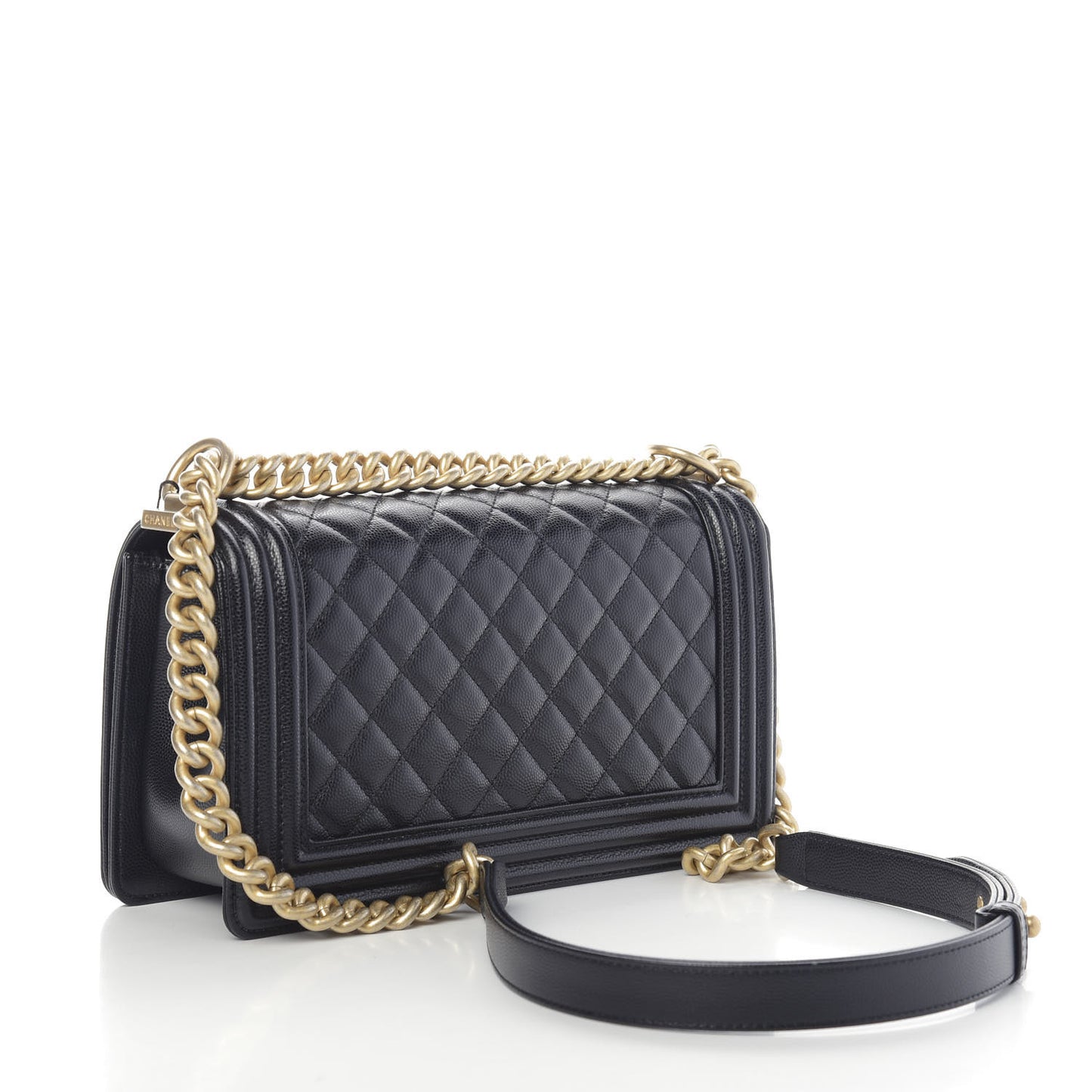 Caviar Quilted Medium Boy Flap Black