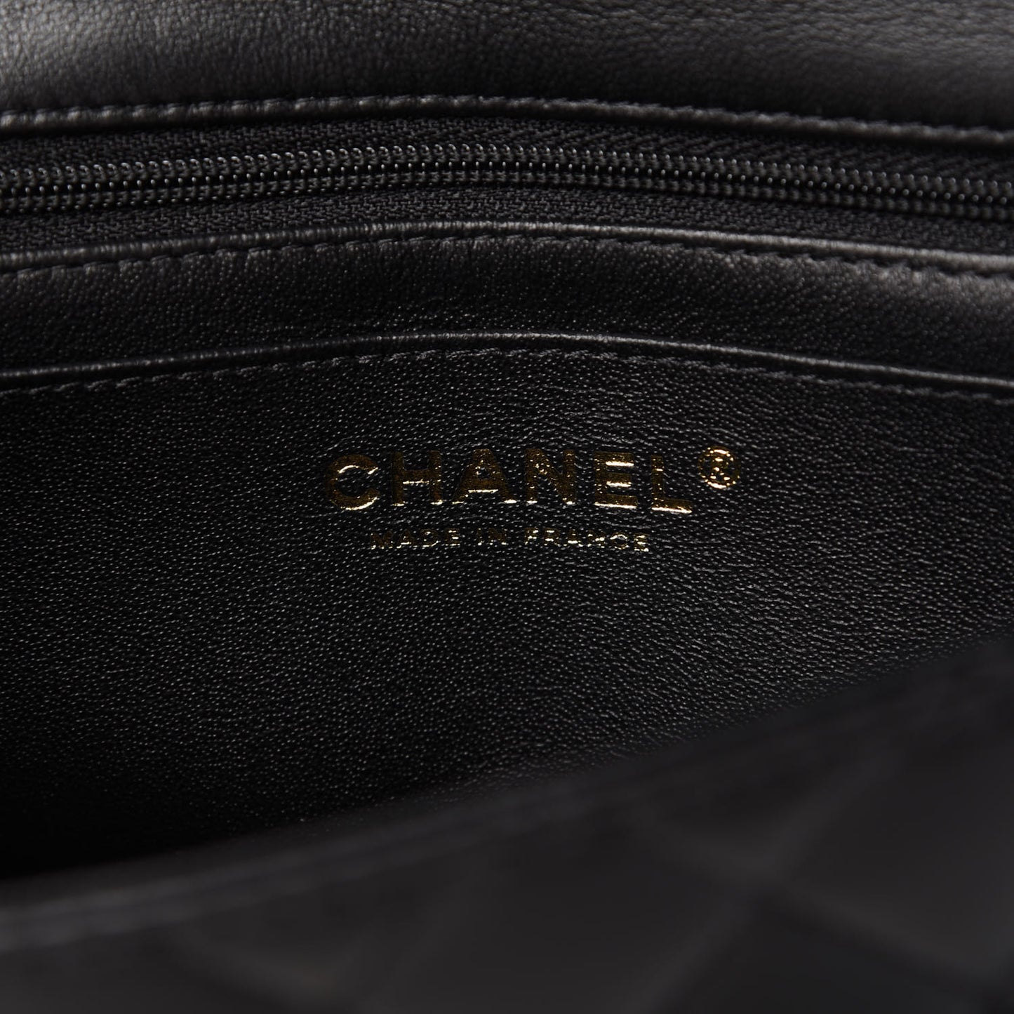 Lambskin Quilted Mini Top Handle Rectangular Flap Black