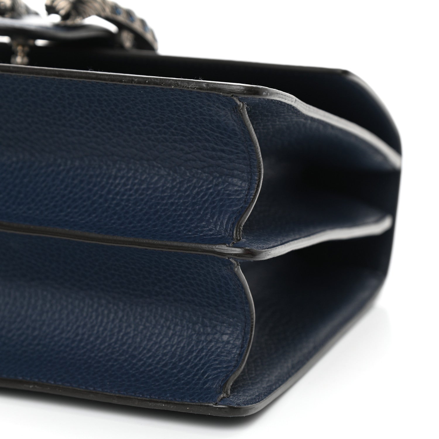 Gucci Dollar Calfskin Crystal Web Medium Dionysus Bamboo Top Handle Bag Blue Agata Montana Sapphire 10 of 11