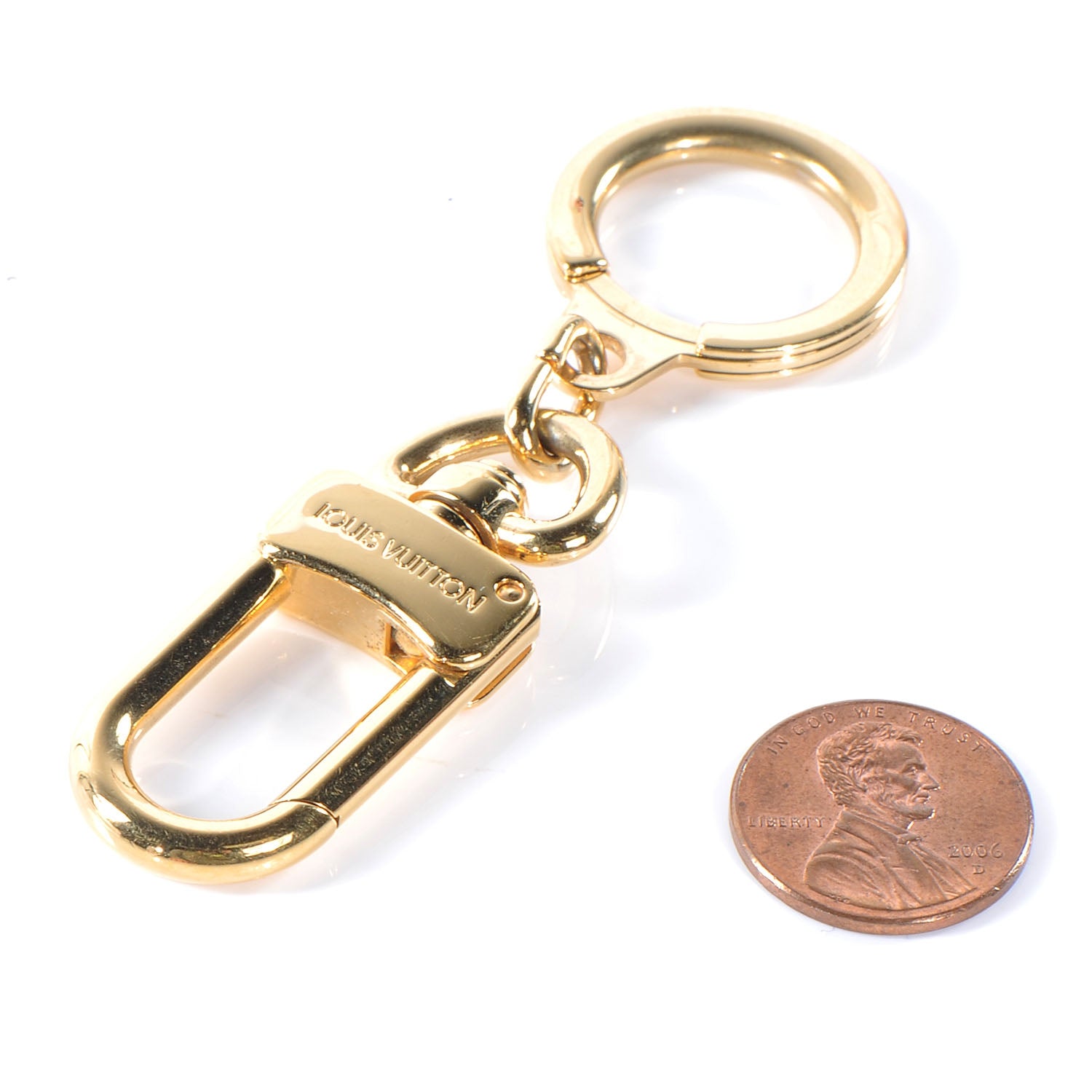 Louis Vuitton Metal Pochette Extender Key Ring Chain Gold 2 of 4