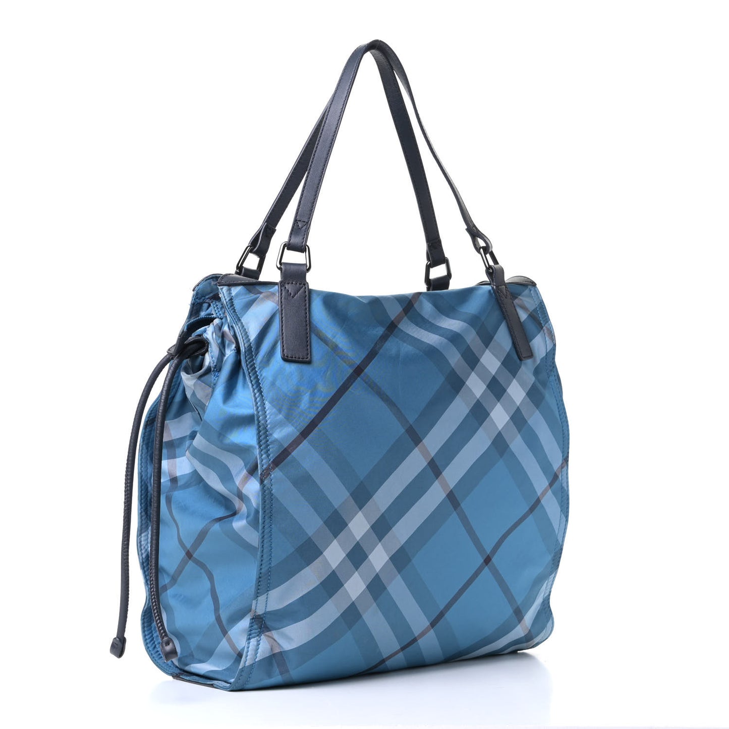 Nylon Check Buckleigh Packable Tote Blue