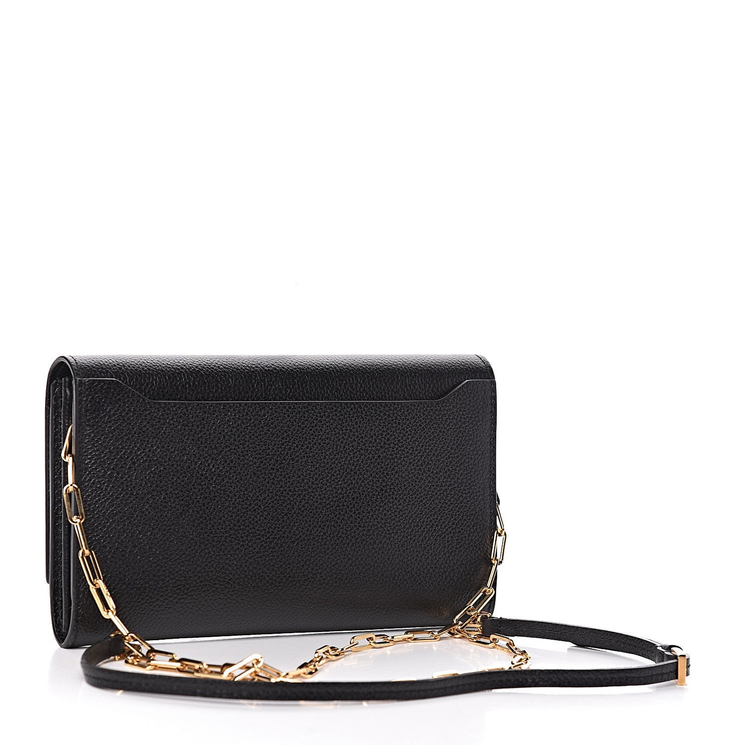 Tom Ford Pebbled Calfskin Wallet On Chain Black 3 of 11
