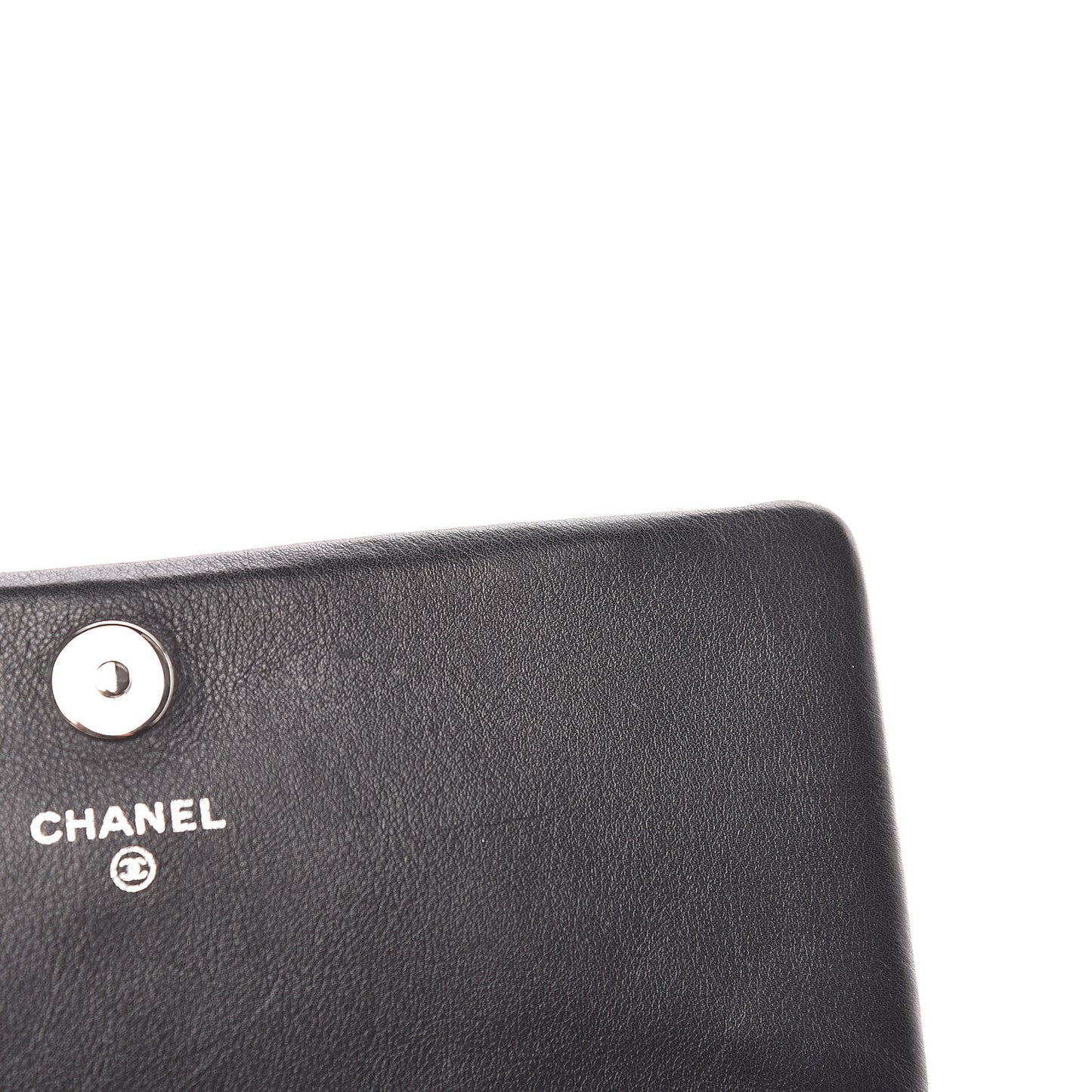 Patent Quilted Brilliant Wallet On Chain WOC Black