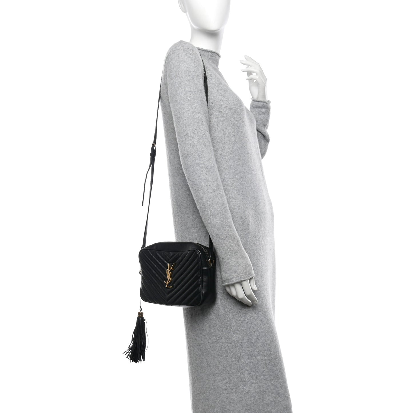 Calfskin Matelasse Monogram Lou Camera Bag Black