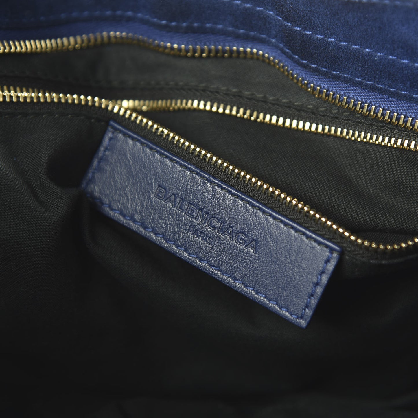 Baby Daim Suede Classic Gold Hardware City Bleu Pacifique
