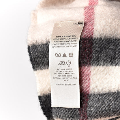 Burberry Cashmere Check Snood Scarf Ivory 4 of 5