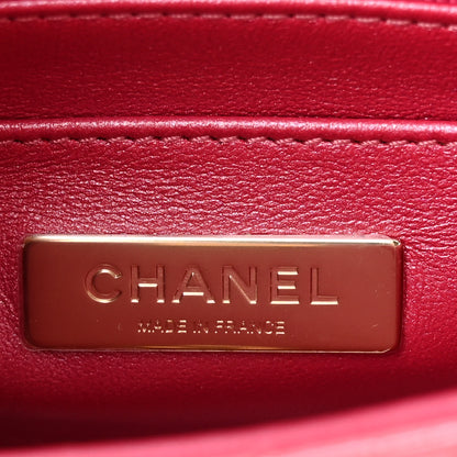 Chanel Mirror Calfskin Metallic Lambskin Quilted Hollywood Boulevard Mini Flap With Star Coin Purse Pink 7 of 13