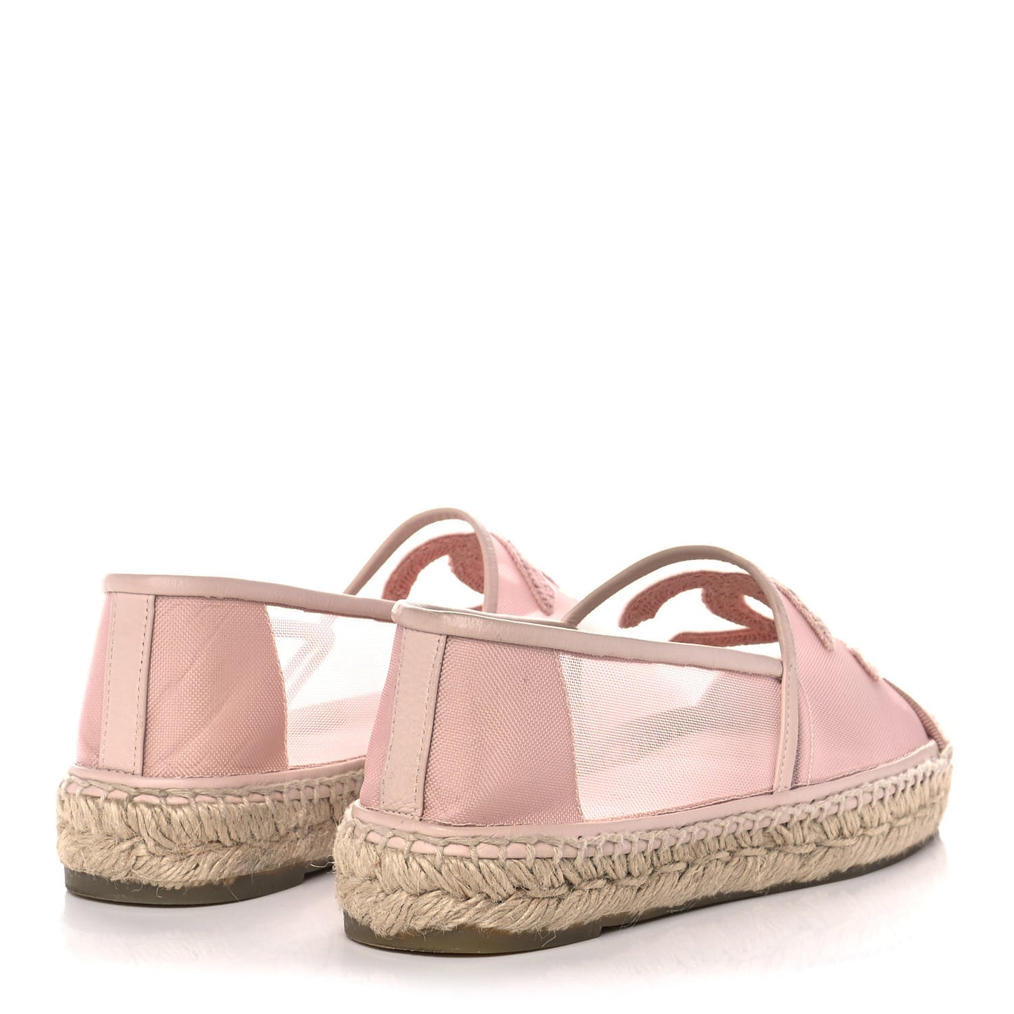 Mesh Grosgrain CC Espadrilles 37 Pink
