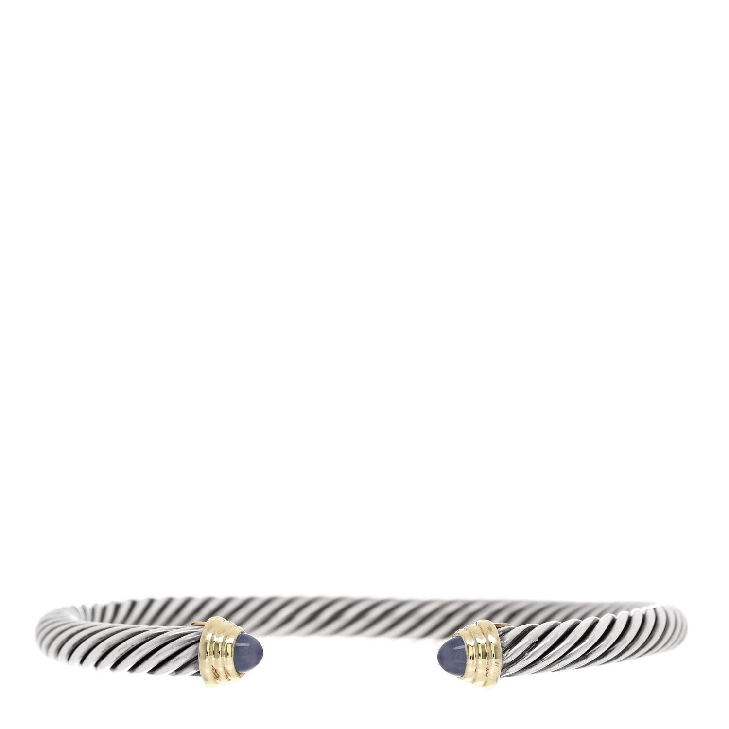 David Yurman Sterling Silver 14K Yellow Gold Moonstone 5mm Cable Classics Petite Color Bracelet 1 of 3