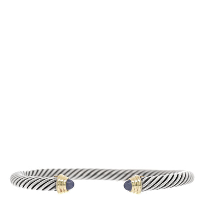 David Yurman Sterling Silver 14K Yellow Gold Moonstone 5mm Cable Classics Petite Color Bracelet 1 of 3