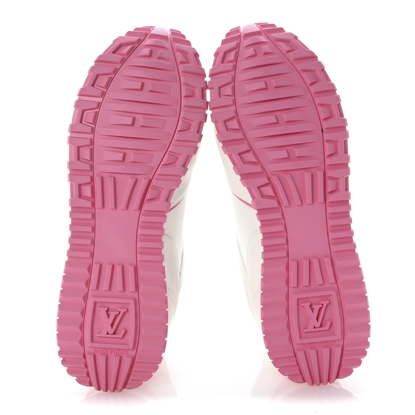 Calfskin Monogram Run Away Sneakers 38 White Pink