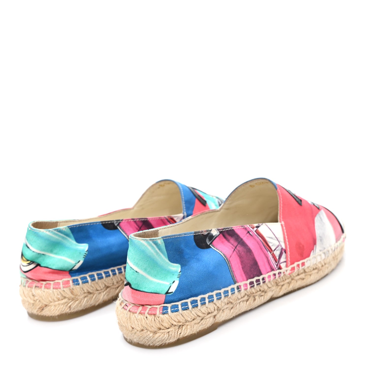 Chanel Fabric Patent CC Espadrilles 40 Multicolor Black 5 of 9