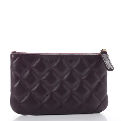 Chanel Lambskin Quilted Small Cosmetic Case Dark Purple 3 of 8