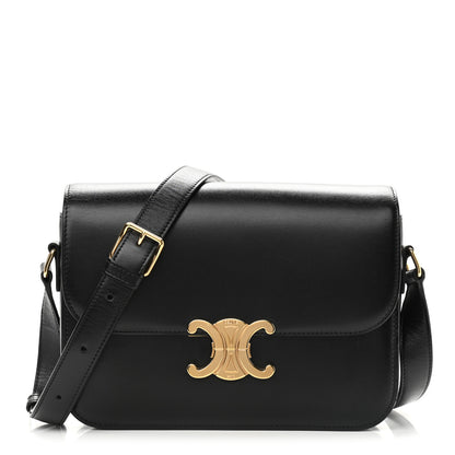 Celine Shiny Calfskin Medium Triomphe Black 1 of 12