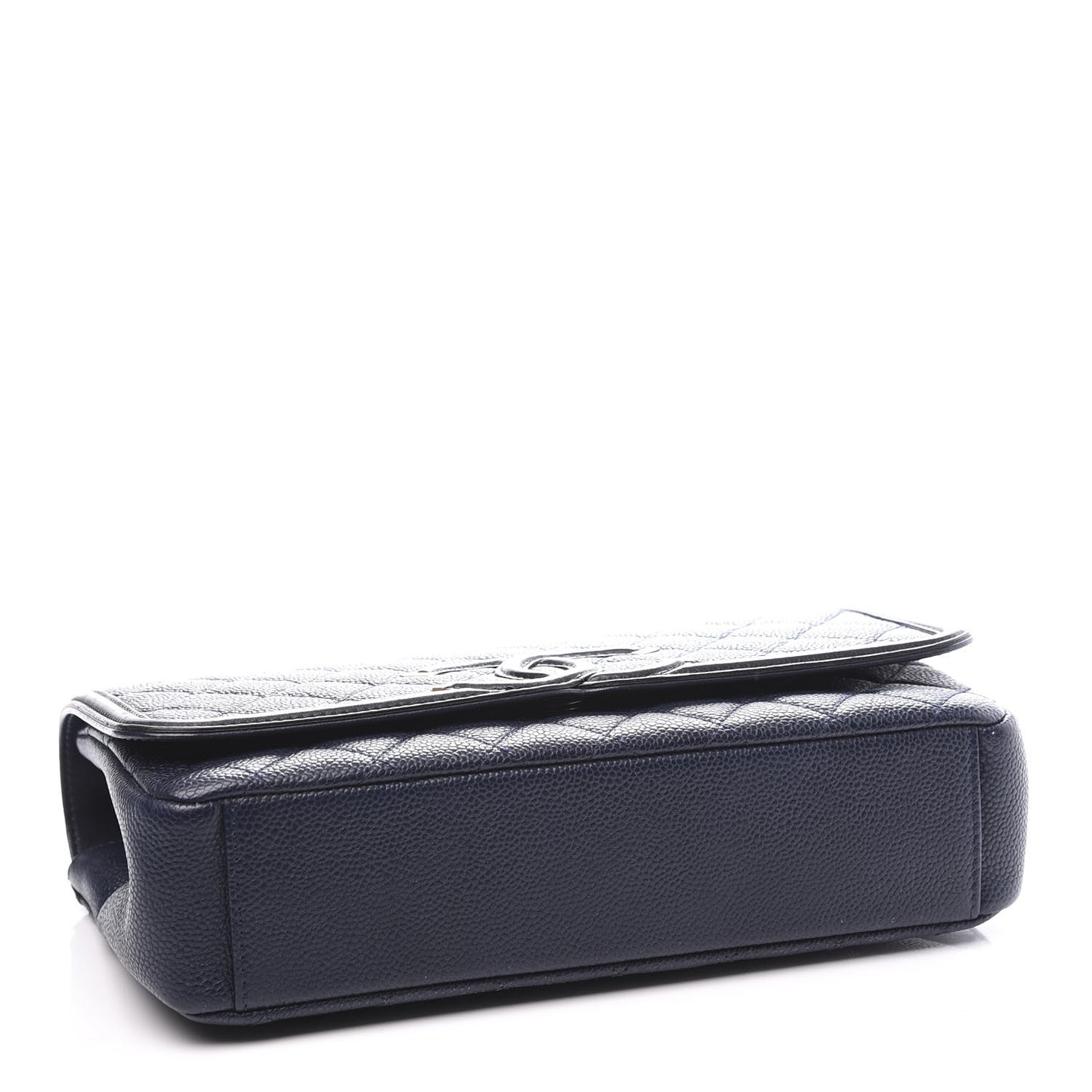 Caviar Quilted Medium CC Filigree Flap Navy Black