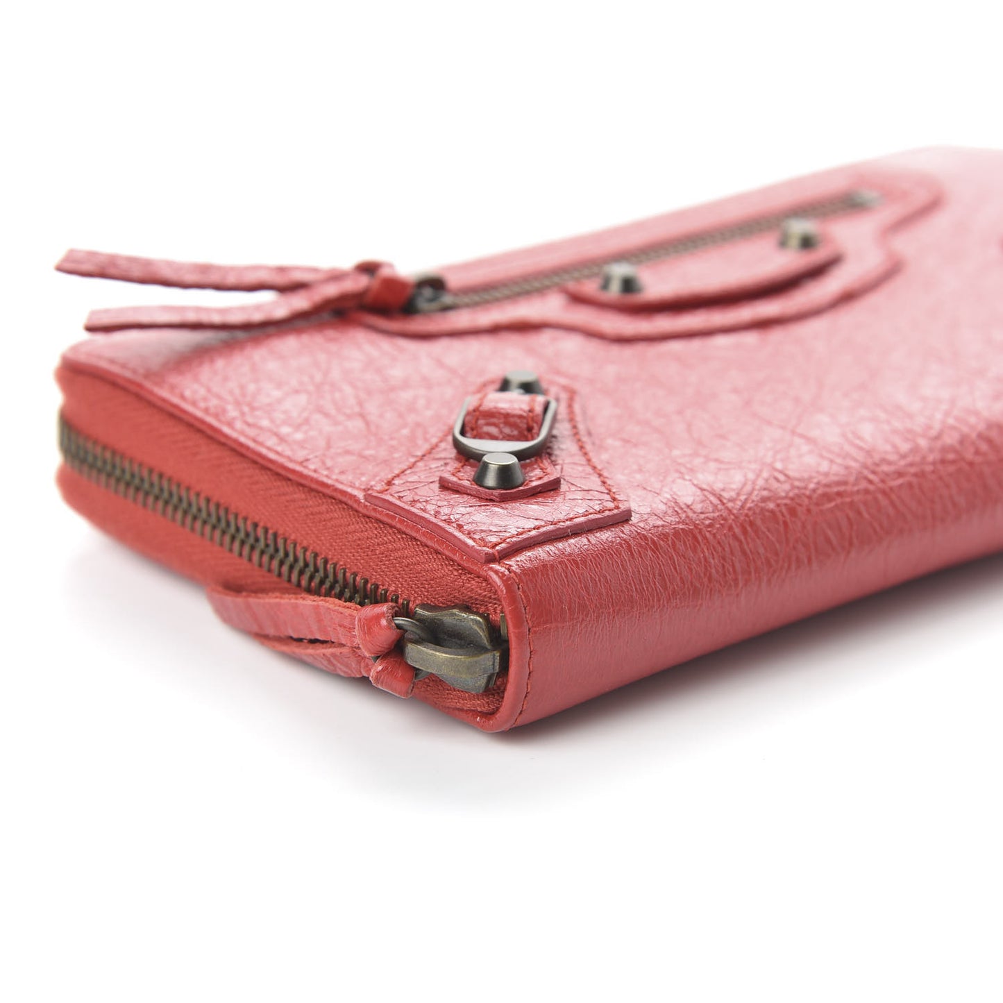 Agneau Classic Hardware Continental Zip Around Wallet Rouge Tango