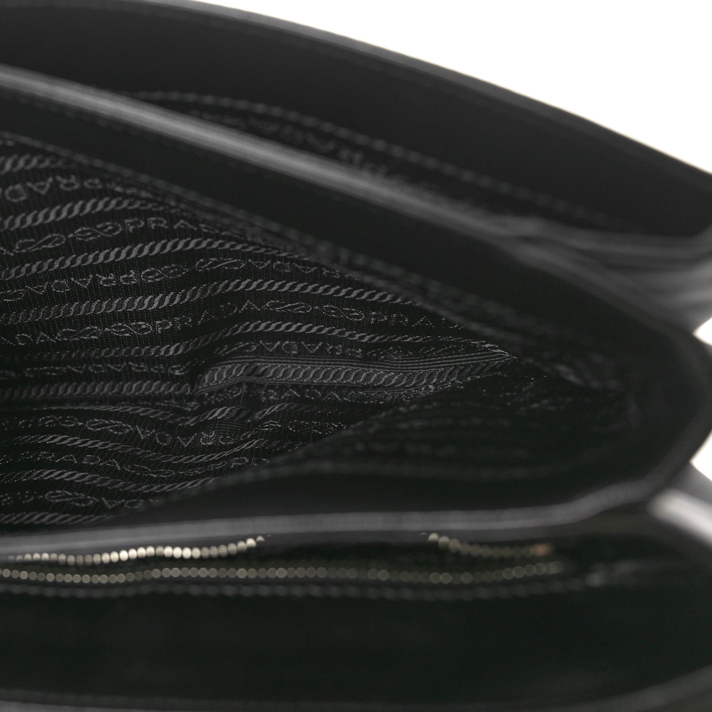Saffiano Tessuto Nylon Chain Shoulder Bag Black
