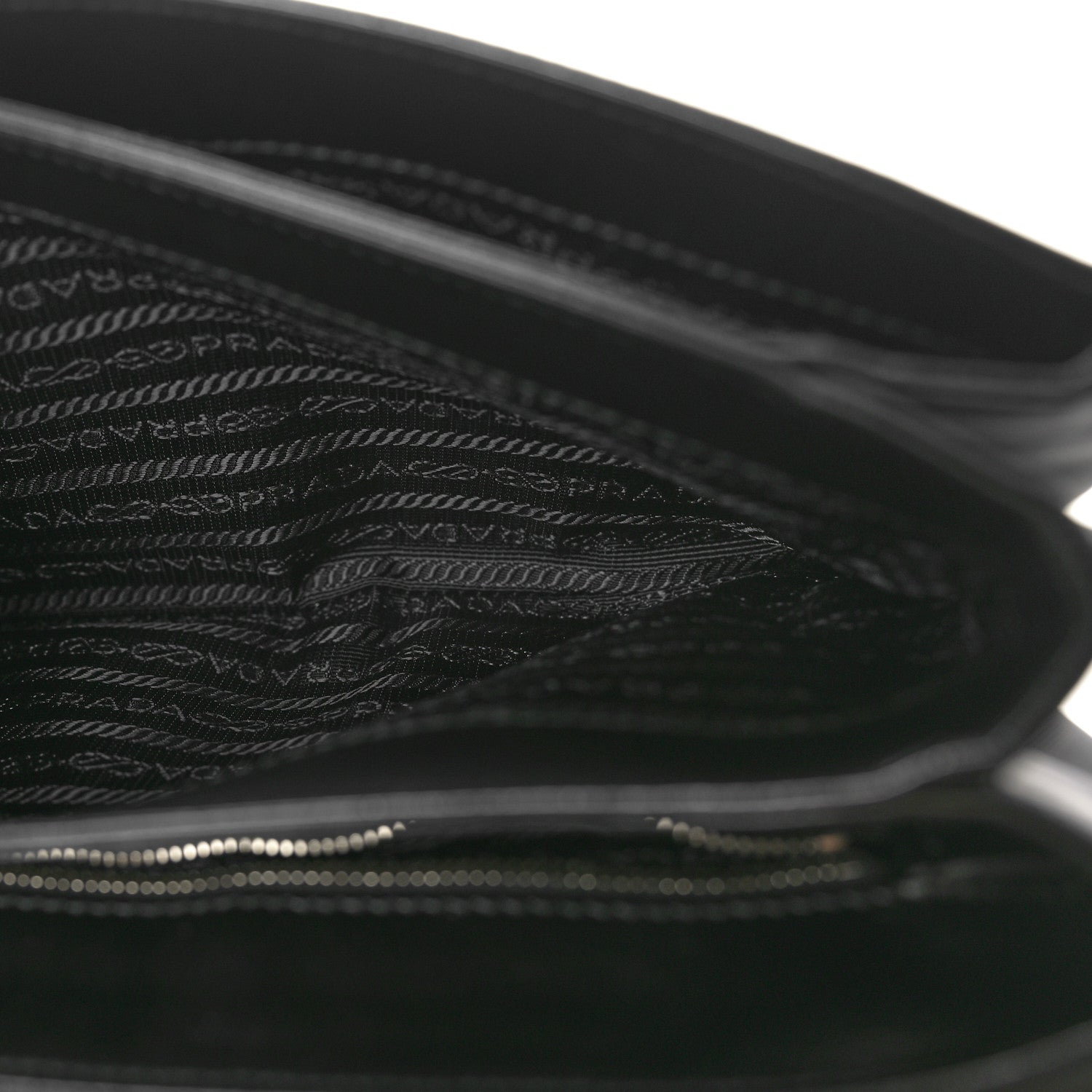 Prada Saffiano Tessuto Nylon Chain Shoulder Bag Black 5 of 10