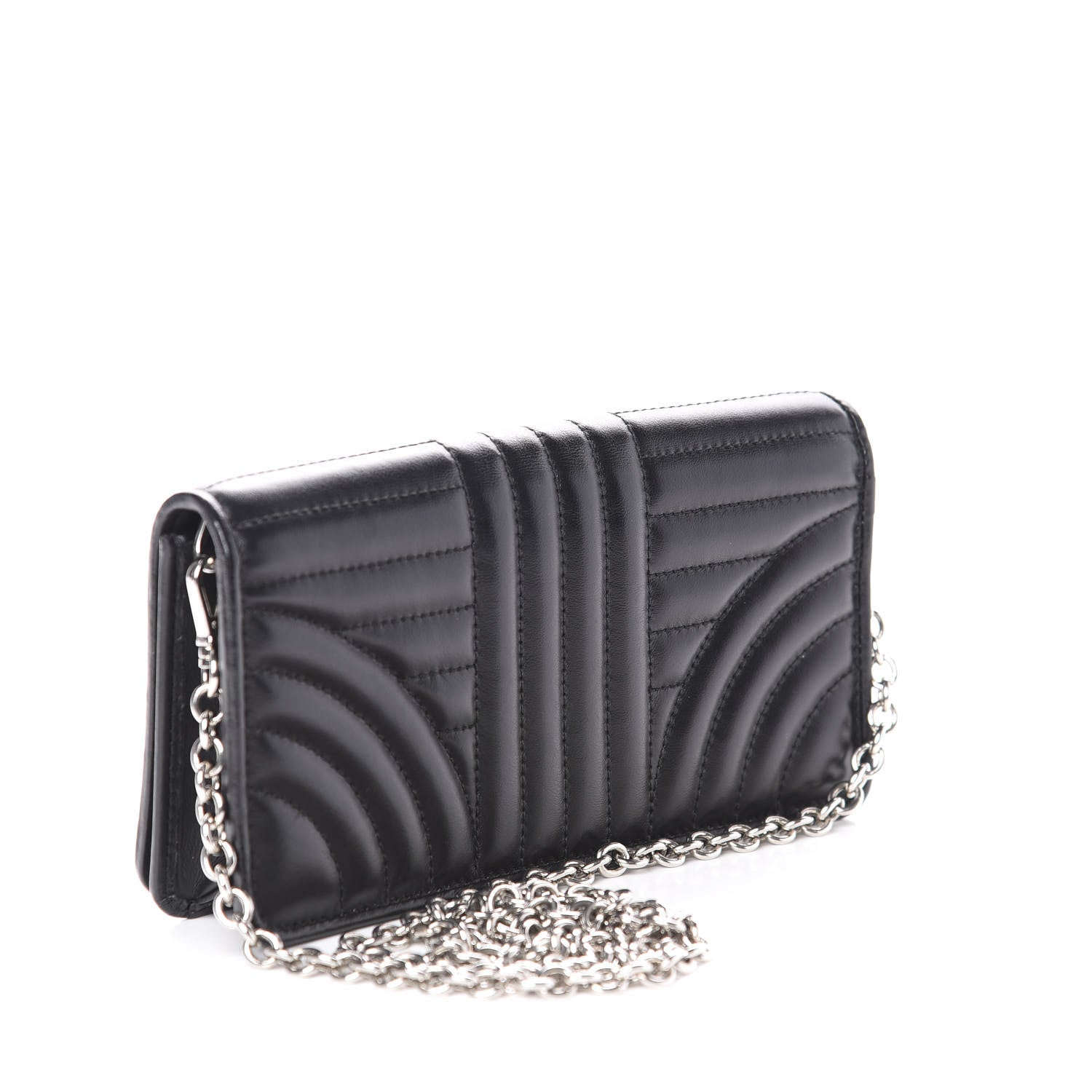 Prada Nappa Impunture Diagramme Chain Wallet Black 2 of 10