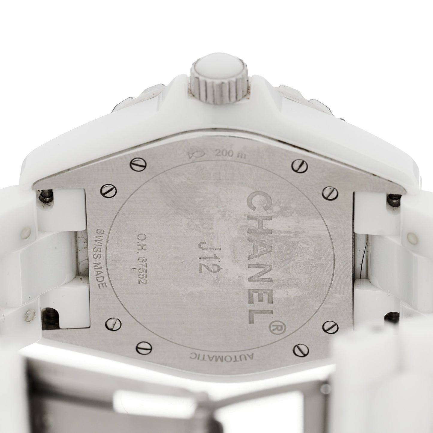 Stainless Steel Ceramic Diamond 38mm J12 Automatic Watch White
