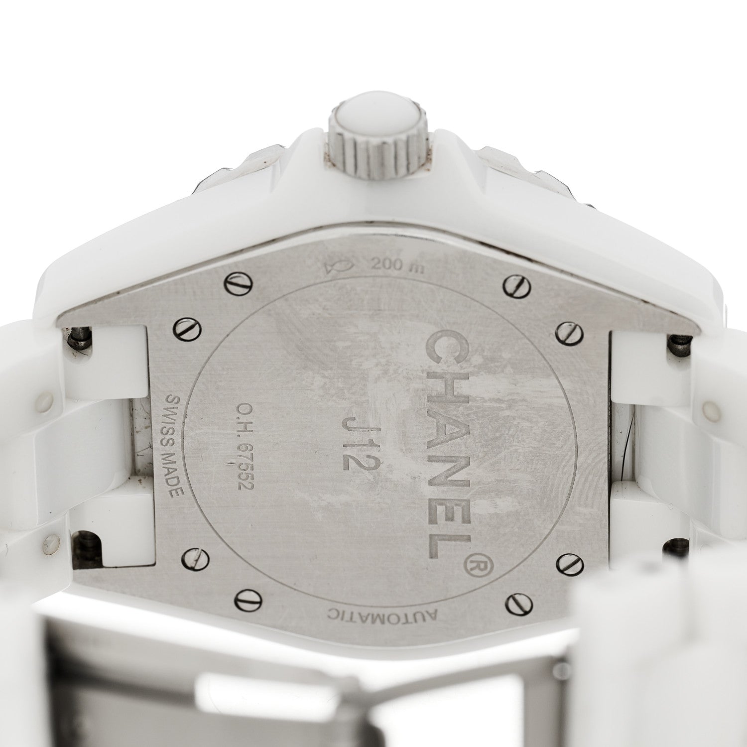 Chanel Stainless Steel Ceramic Diamond 38mm J12 Automatic Watch White 4 of 4