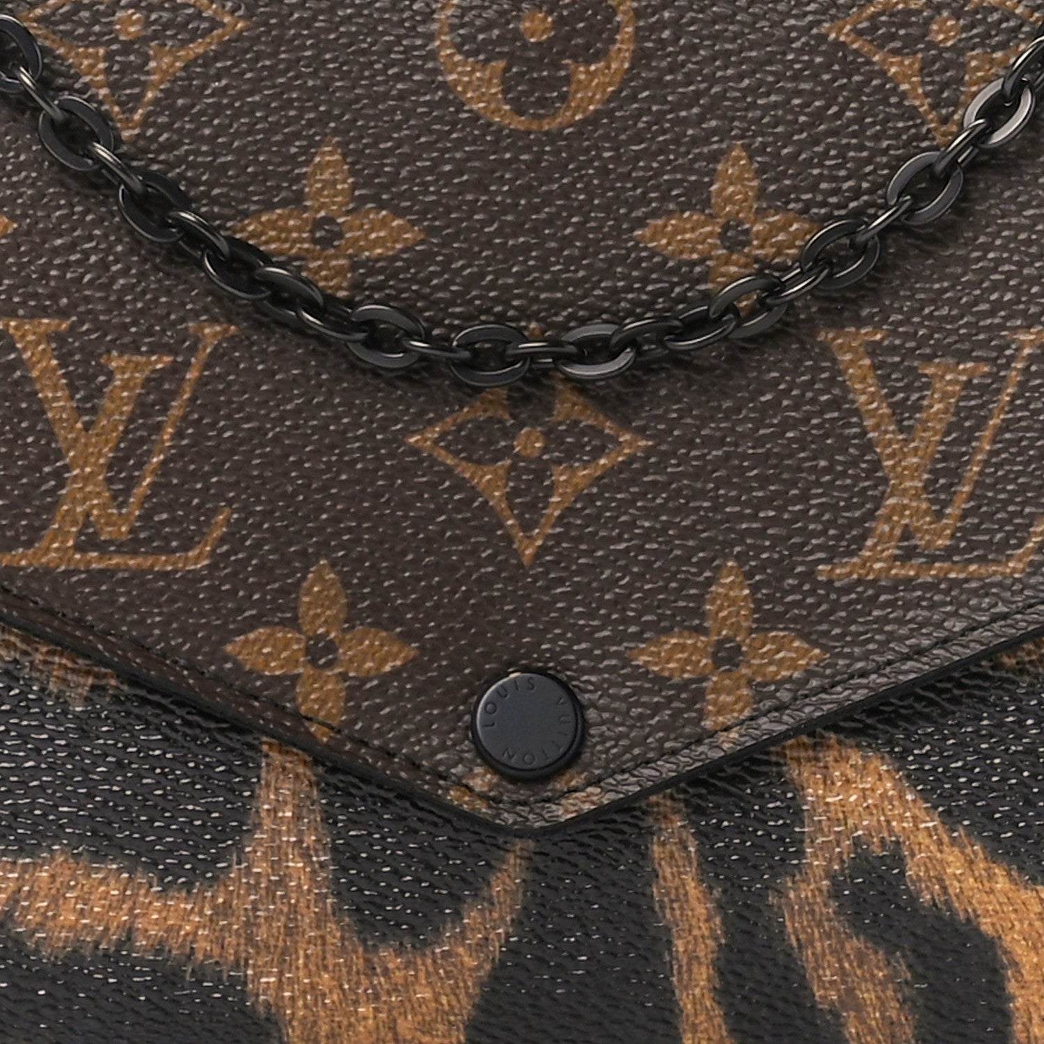 Louis Vuitton Monogram Animal Print Pochette Felicie Chain Wallet 12 of 15