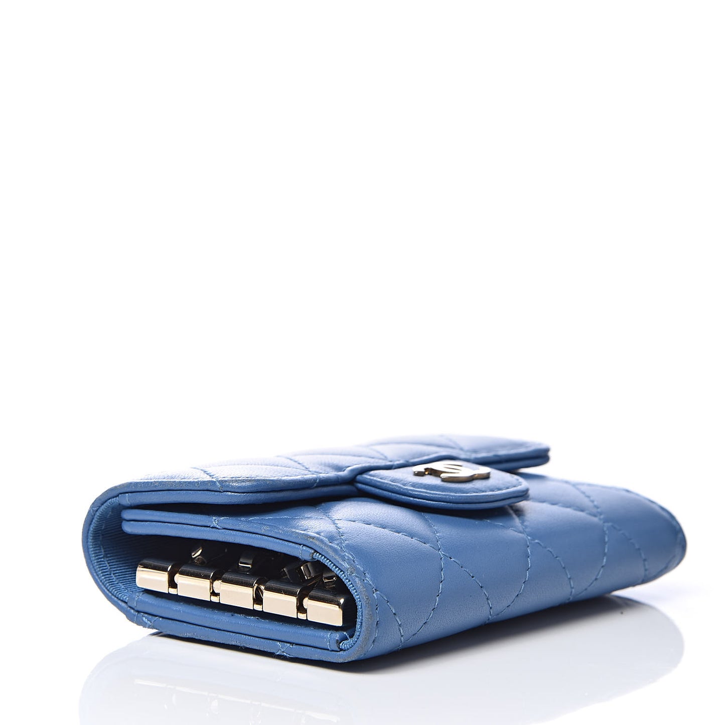 Lambskin Quilted 4 Key Holder Blue