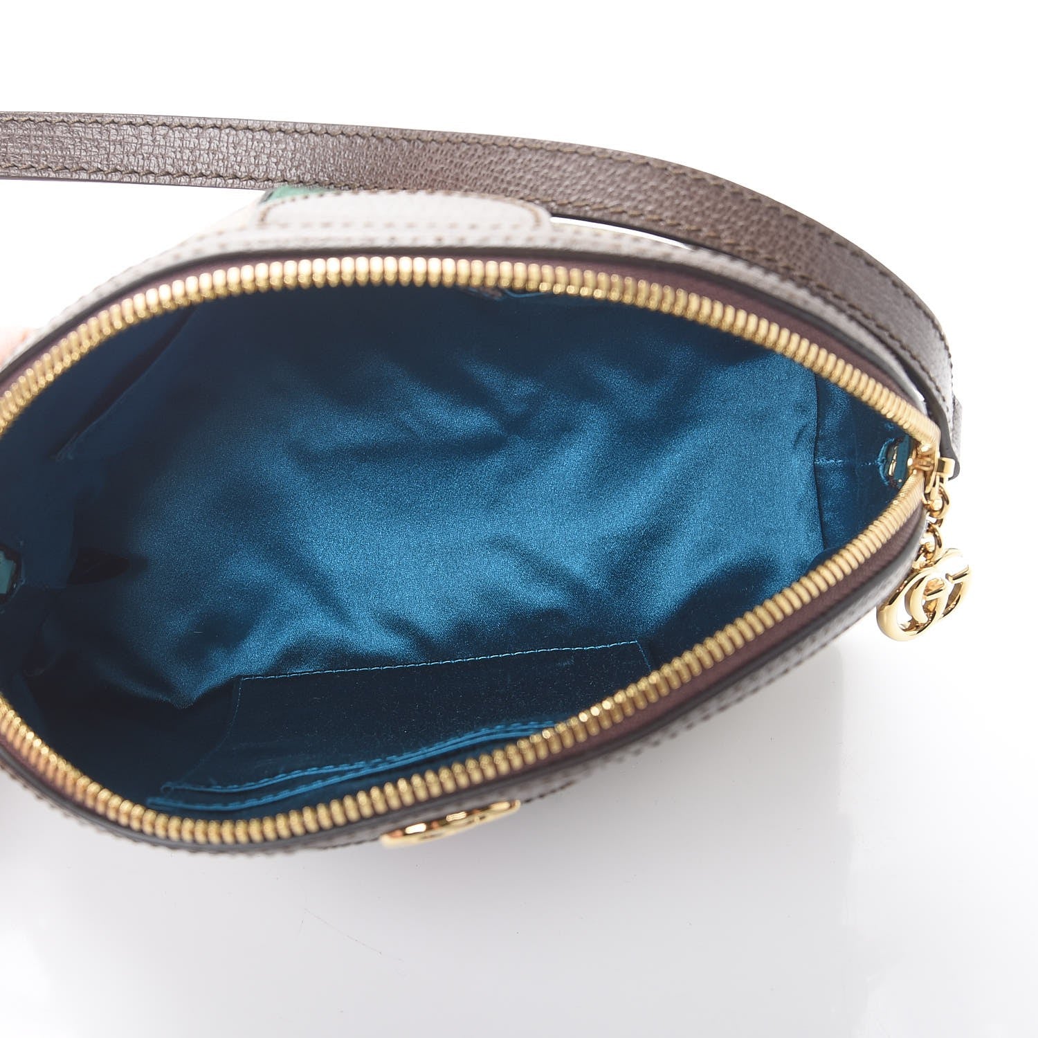 Gucci GG Supreme Monogram Textured Dollar Calfskin Web Small Ophidia Dome Shoulder Bag Beige Ebony New Acero 5 of 7