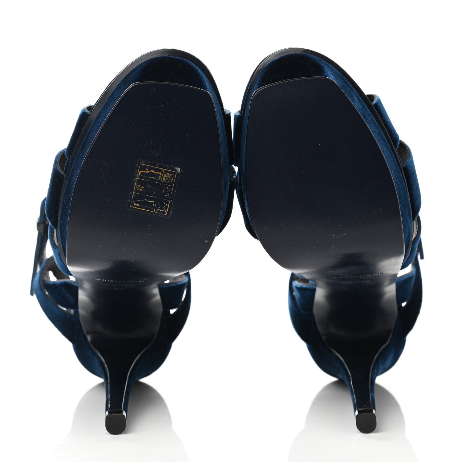 Saint Laurent Velvet Tribute 105 Platform Sandals 38 Bleuette 5 of 10