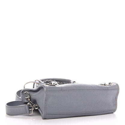 Balenciaga Chevre Silver Metallic Edge Hardware Mini City Bleu Acier 5 of 8