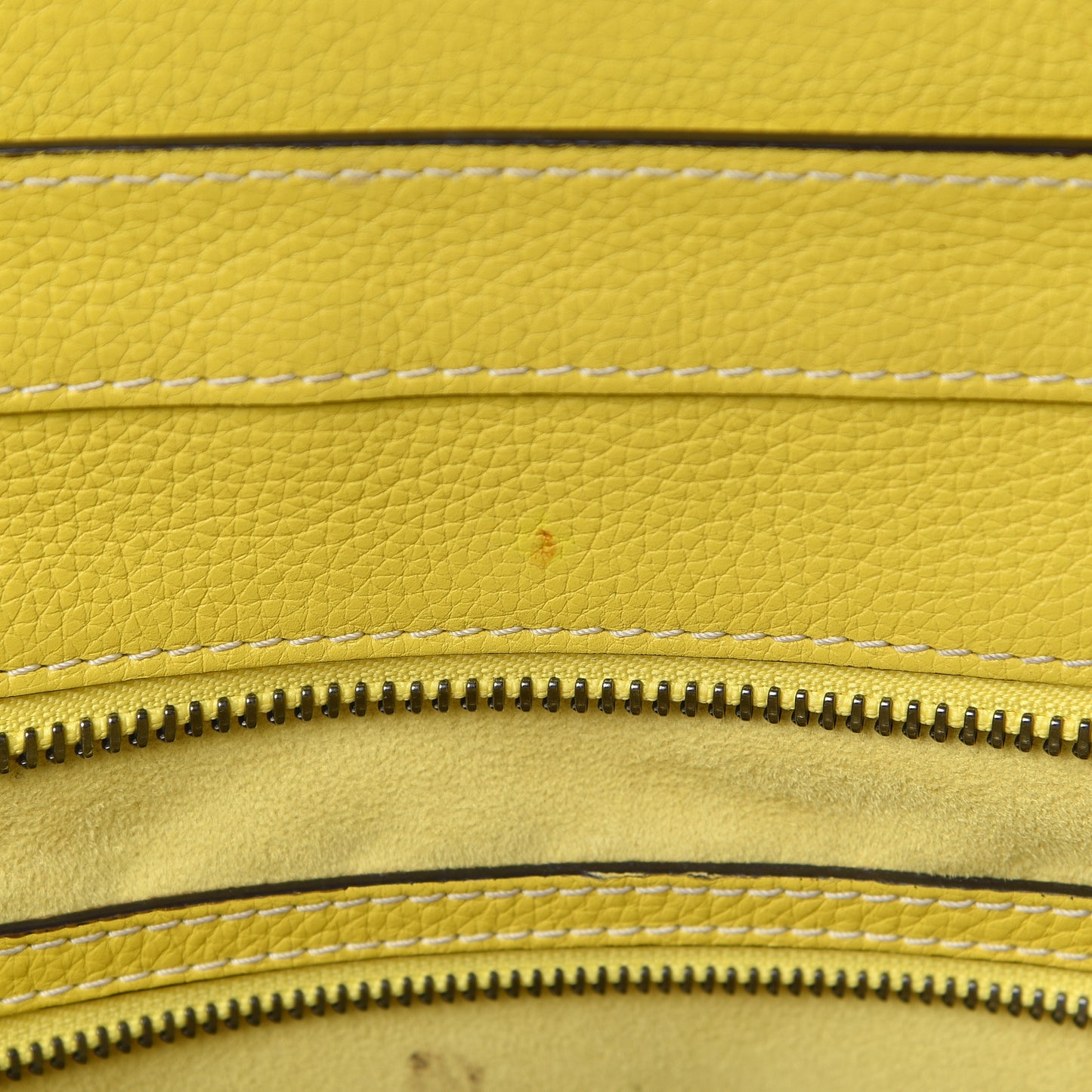 Drummed Calfskin Mini Luggage Citron