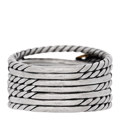 David Yurman Sterling Silver 18K Yellow Gold Double X Crossover Ring 57 8 3 of 5