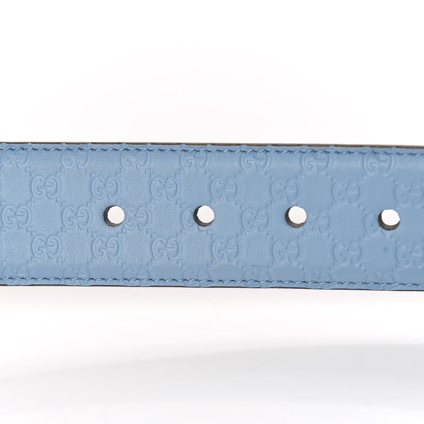 Soft Microguccissima Margaux Calfskin Belt 90 36 Mineral Blue