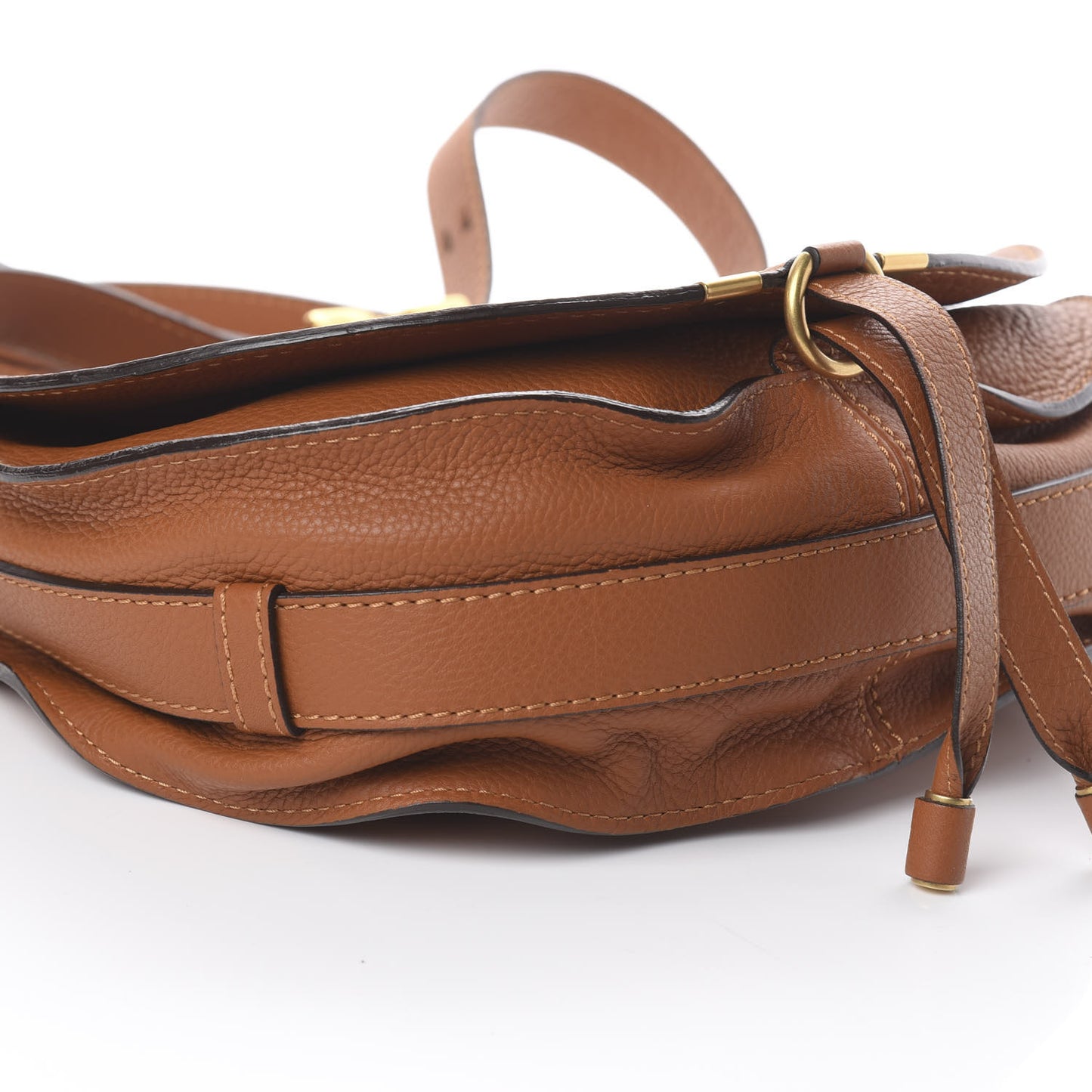 Calfskin Medium Marcie Round Crossbody Bag Tan