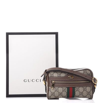Gucci GG Supreme Monogram Web Mini Ophidia Shoulder Bag Brown 8 of 8